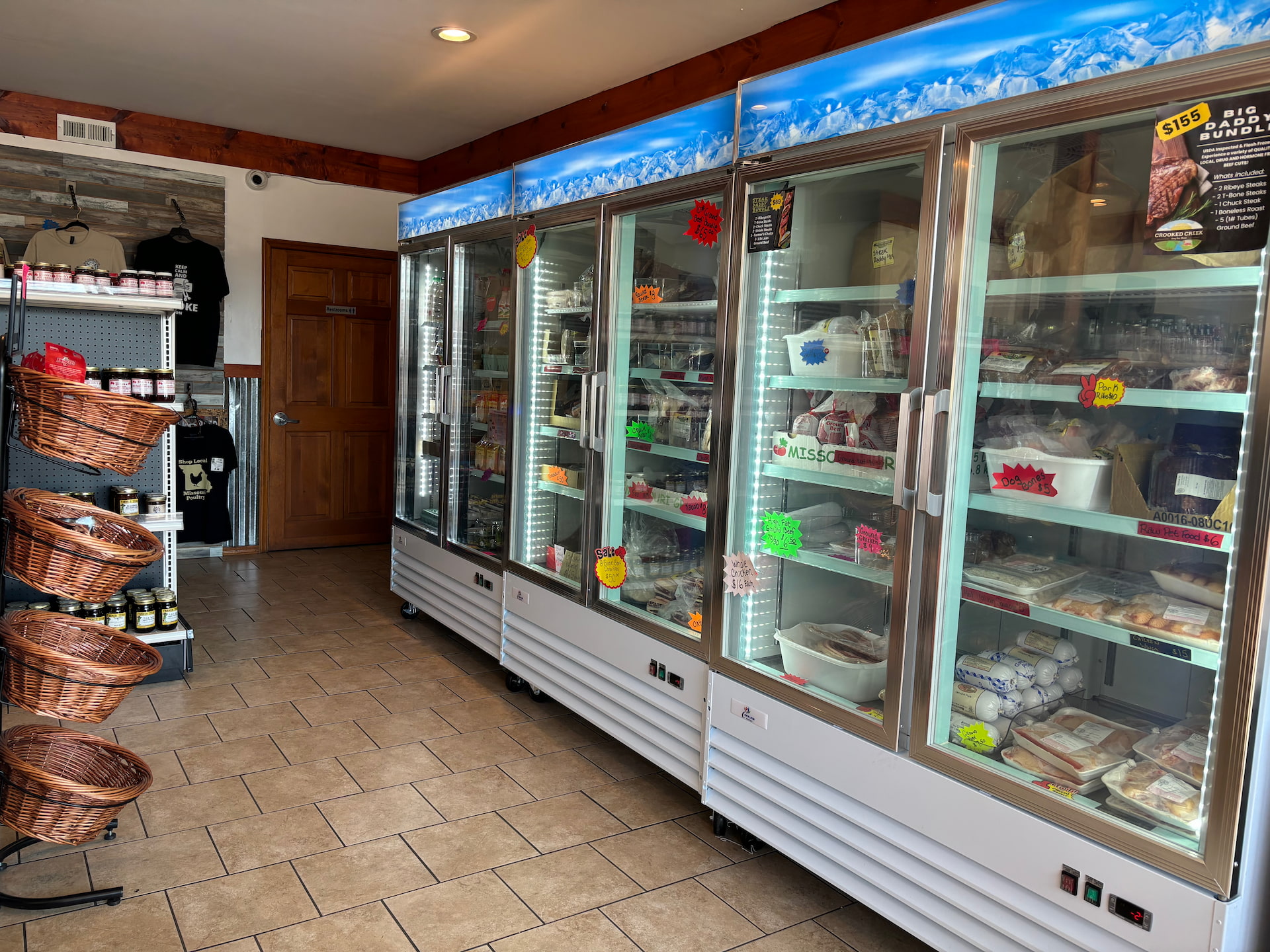 Coolers in Mushroom Dave's Place with Local Food